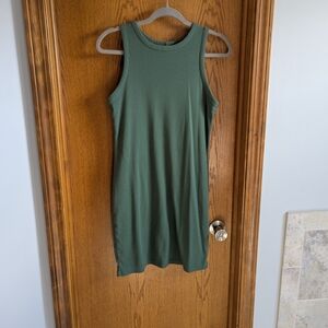 A New Day Green Sheath Mini Dress Halter Neckline